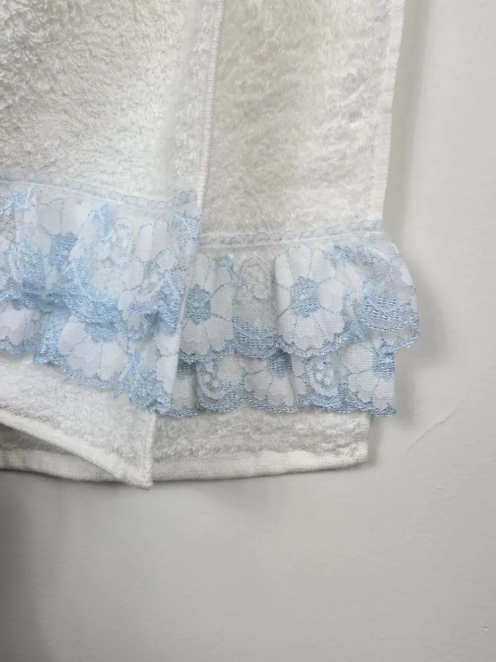 Vintage Sahara Egyptian Cotton Towel Set Blue Lace Cottagecore Guest Bath 4pc